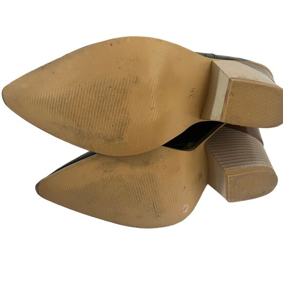 Women's Tall Black Western Croc Embossed Boots with Cutout Block Heel Size 38/8 - Picture 6 of 9